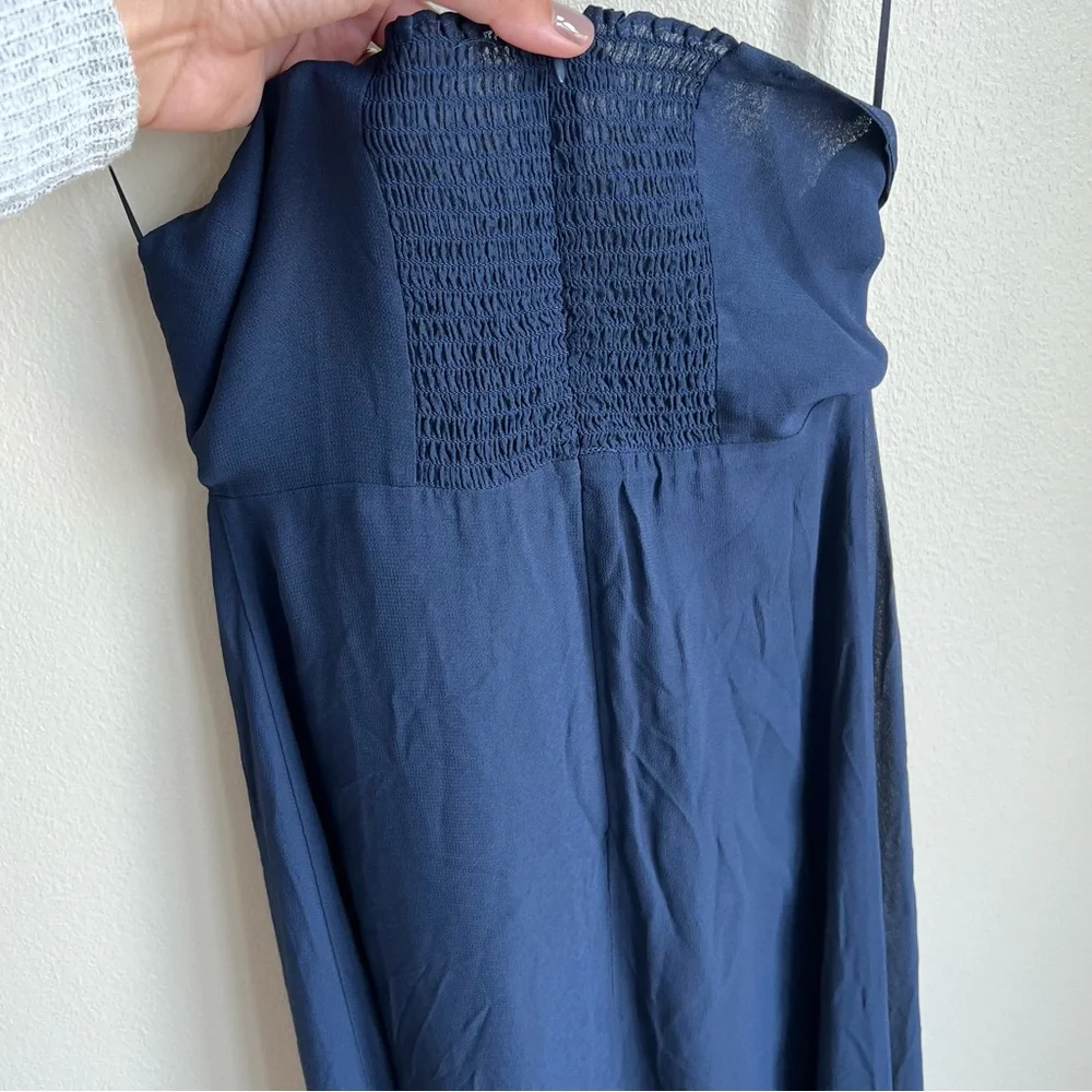 Reformation Navy Ingrid Strapless Maxi Dress, Size 0 - Picture 7 of 8